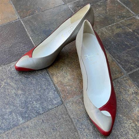 Vintage Christian Dior Souliers Red Satin Pumps Size US 6.